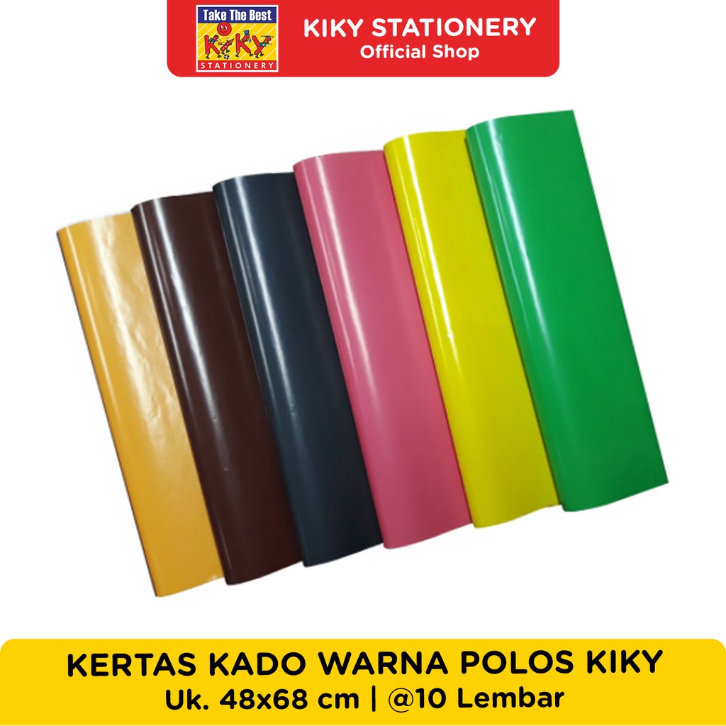 

KIKY Kertas Kado Polos Warna (Glossy) - Per 10 Lembar