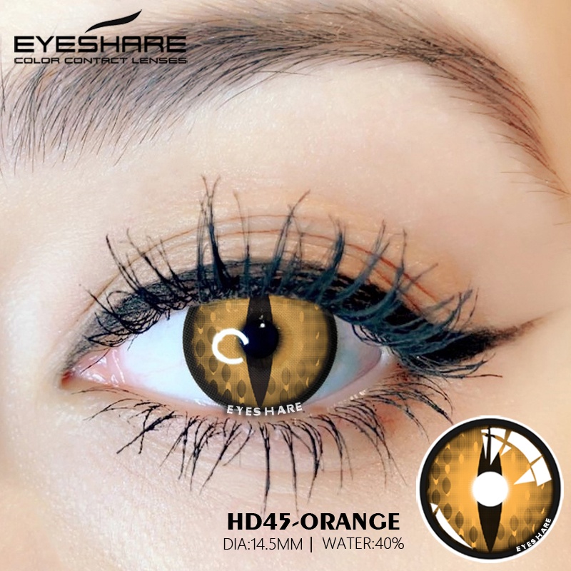 Softlens [★COD★]BLUE-YELLOW-ORANGE-RED Girl Gadis Kucing Vertikal Cosplay lensa kontak  HALLOWEEN / Charm Fresh Lady Crazy /Lensa Mata Soflen Mata Softlens Soflens