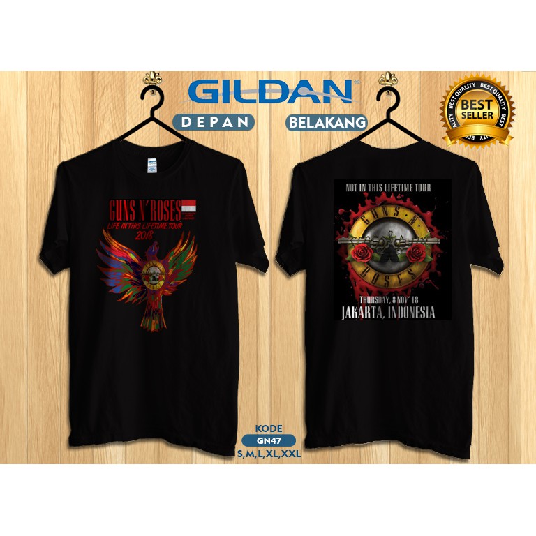 Kaos guns n roses konser jakarta 2018 original gildan softstyle gn47
