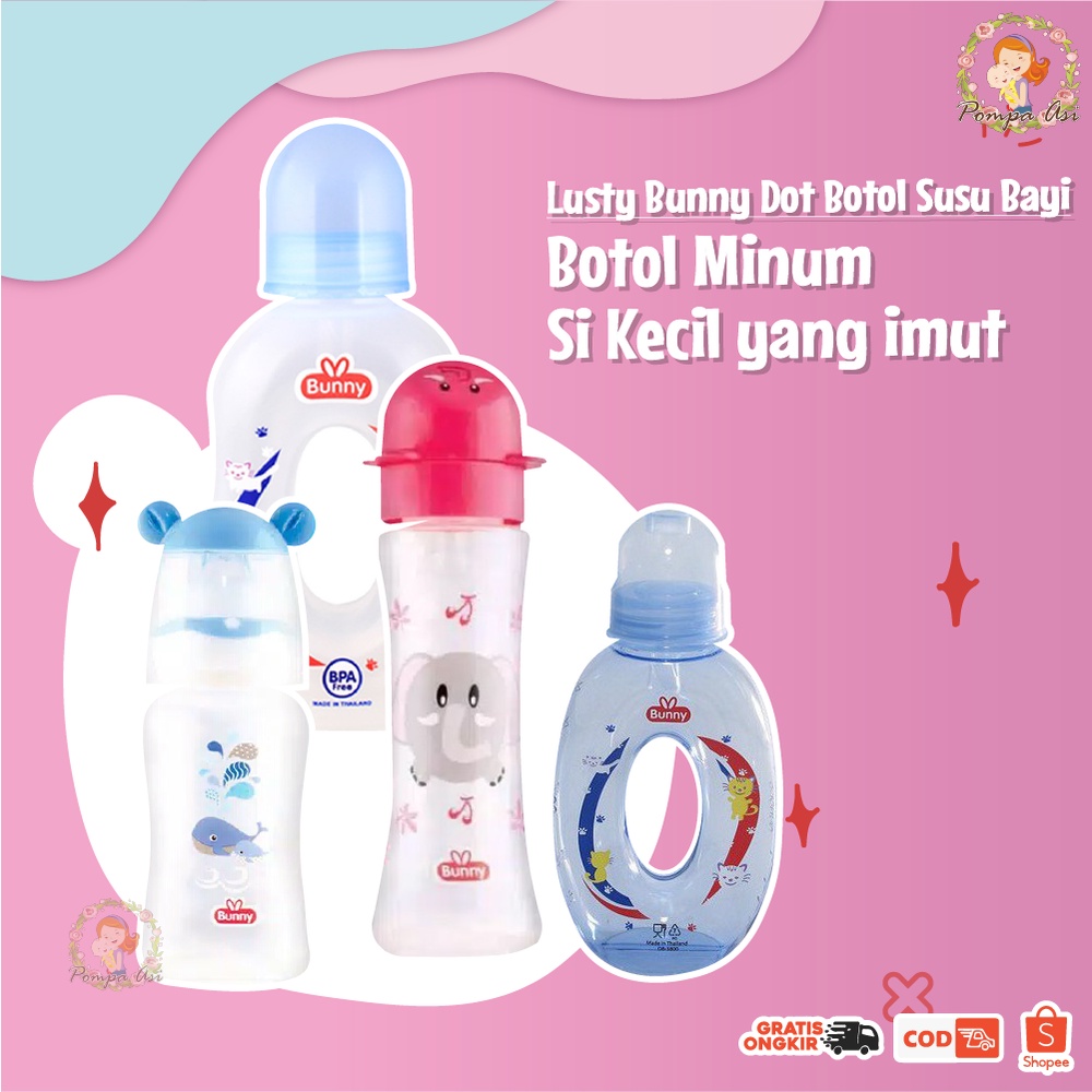 Lusty Bunny Dot Botol Susu Bayi Wide Neck Murah Berkualitas Premium By Mallpompaasi