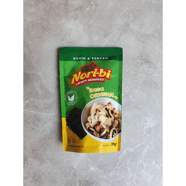 

NORI-BI 30gr - Snack Kerupuk Rumput Laut Crispy Renyah Gurih