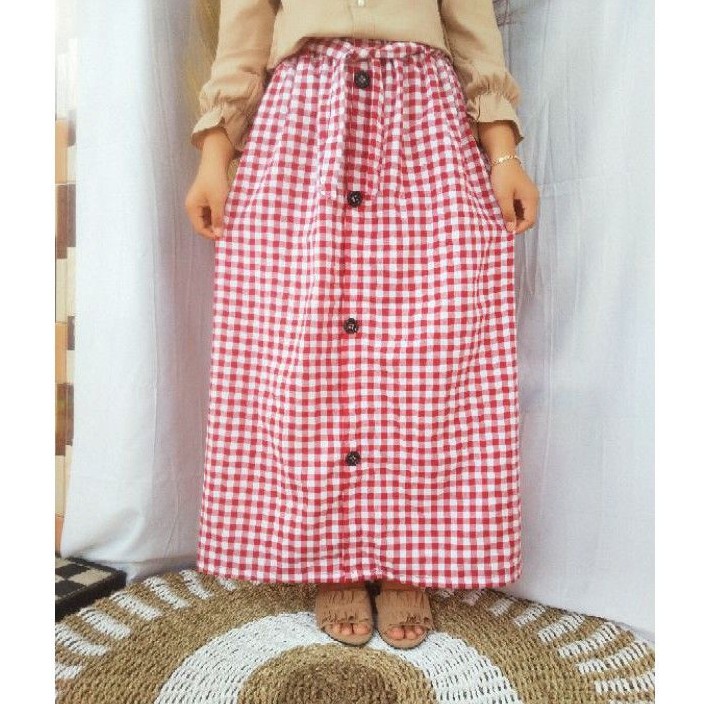 ROK PANJANG SKIRT ROK BUTTON