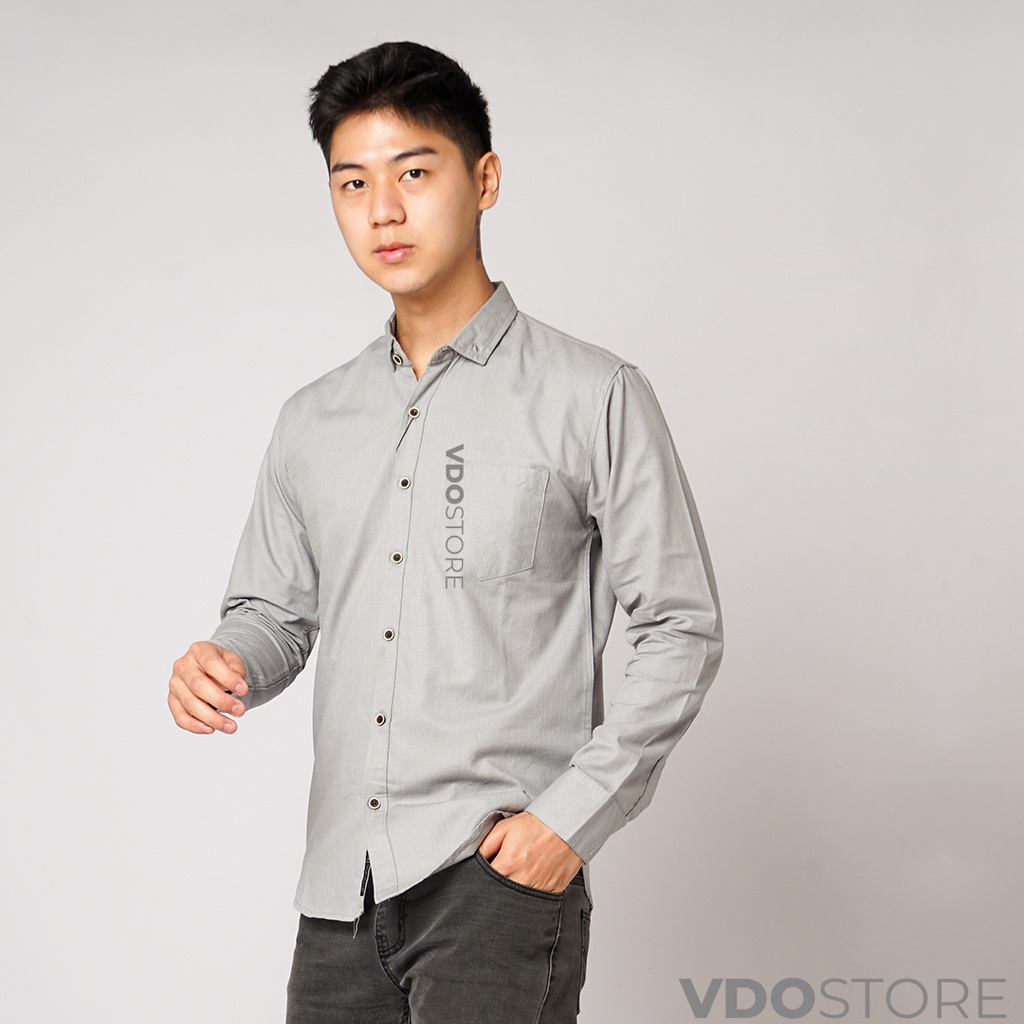 KEMEJA PRIA ABU BASIC LENGAN PANJANG BAJU DEWASA POLOS PREMIUM KEMEJA KERJA TEBAL M L XL MEN SHIRT KEMEJA KANTOR FORMAL SANTAI CASUAL SEMI KASUAL VIRAL MURAH KATUN KUALITAS