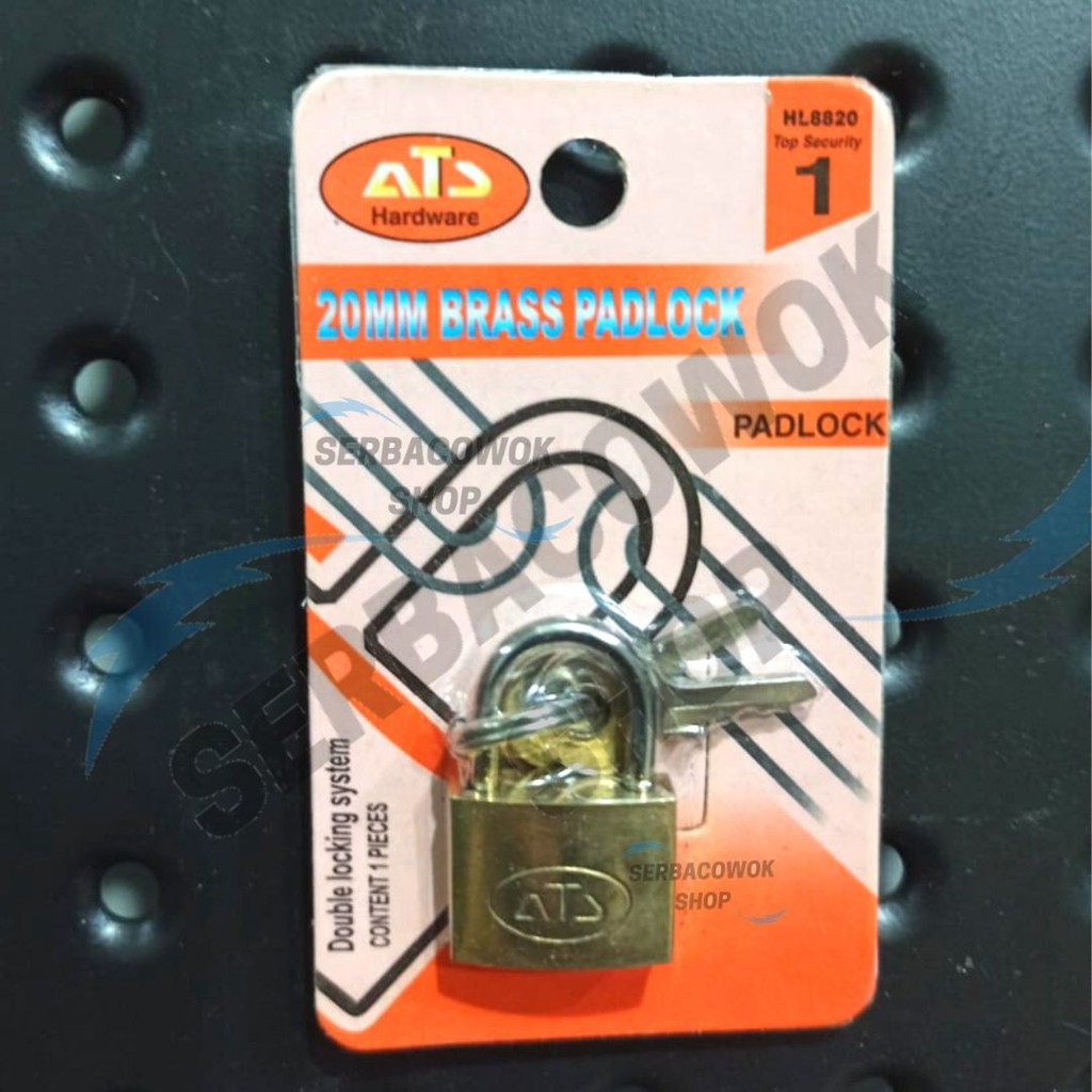 ATS Gembok Full Kuningan 20 mm Gembok Per Kuningan Brass Padlock Termurah Berkualitas