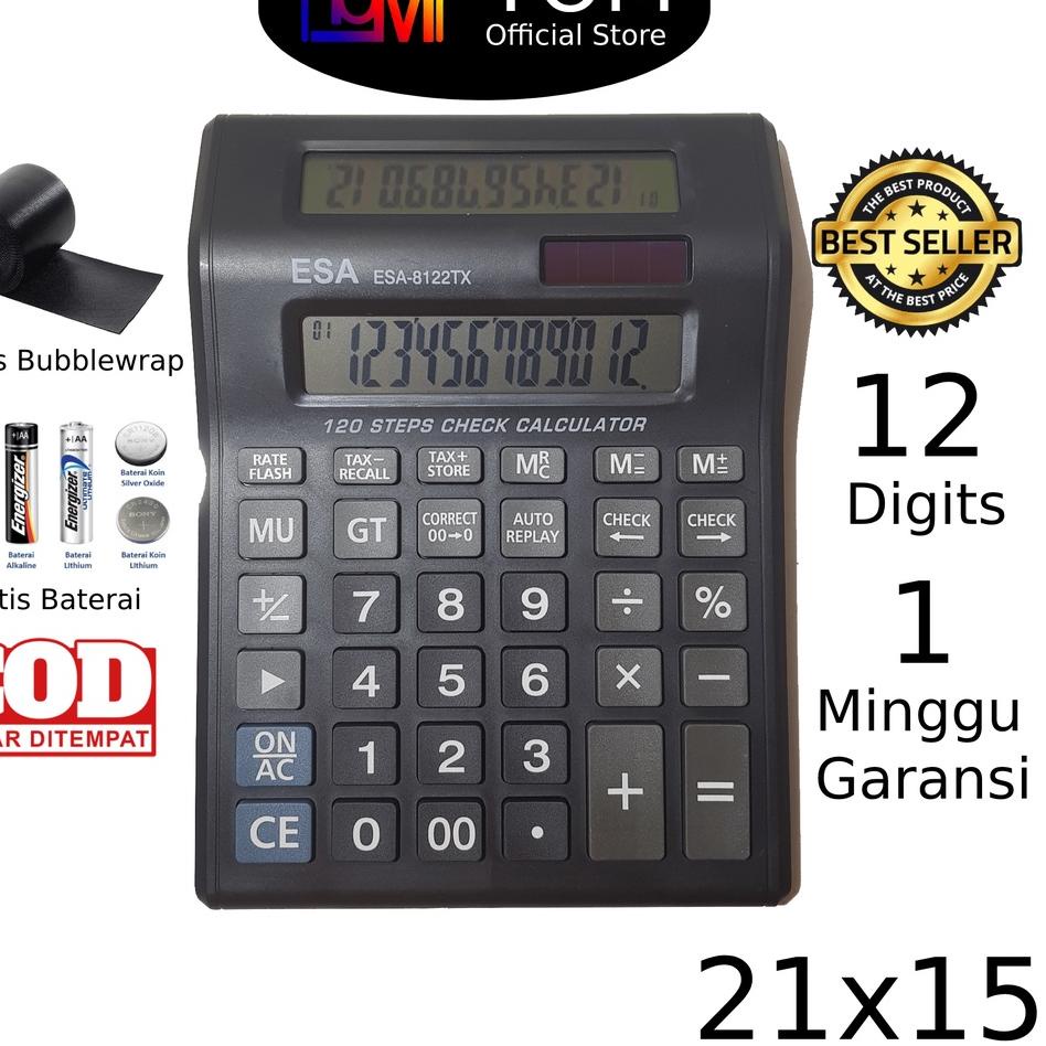 

Model Baru Kalkulator ESA 2 Layar 12 Digit - Kalkulator Check / Kakulator Dagang / Calculator ESA Ukuran Besar .,