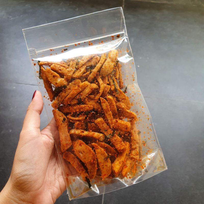 

(80GR) Basreng bumbu basah kemasan standing pouch 80gr