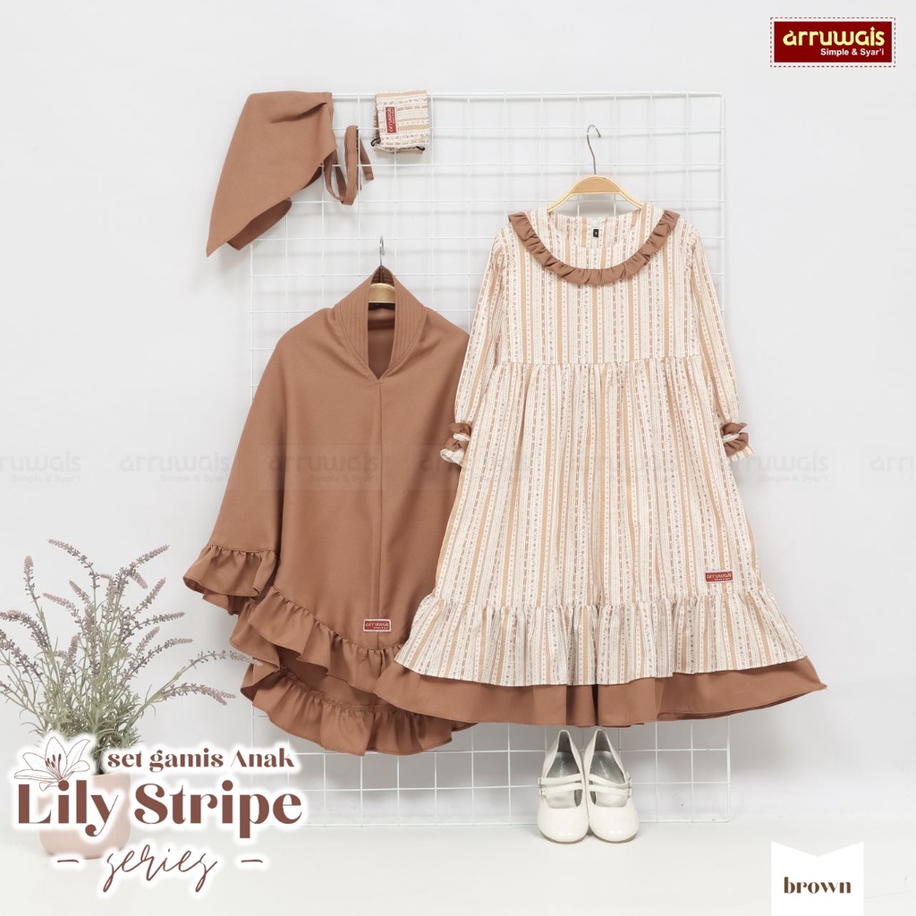 READY ✅ LILY STRIPE ARRUWAIS FREE MASKER&CADAR - GAMIS ANAK REMAJA ORIGINAL BRAND | LILY GAMIS ANAK 
