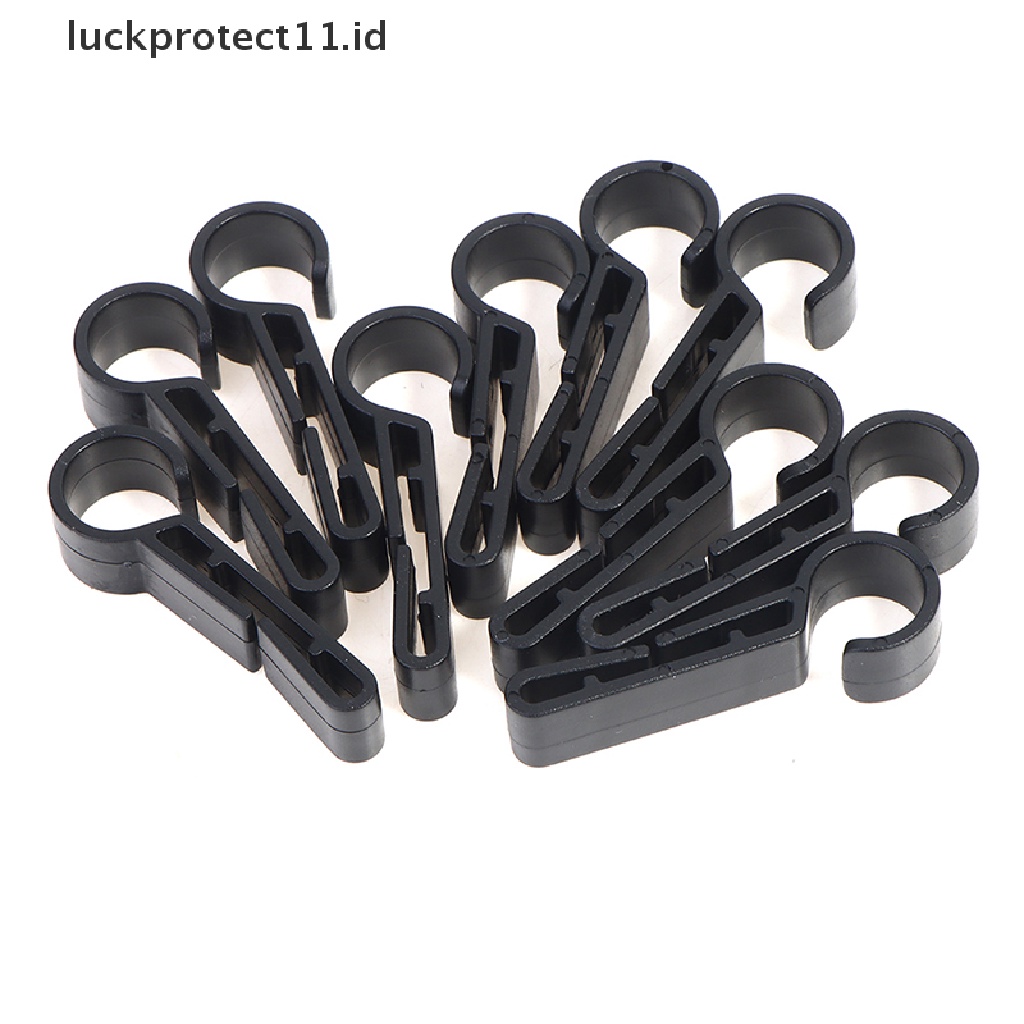 10pcs Klip Kait Helm Bahan Plastik Warna Hitam