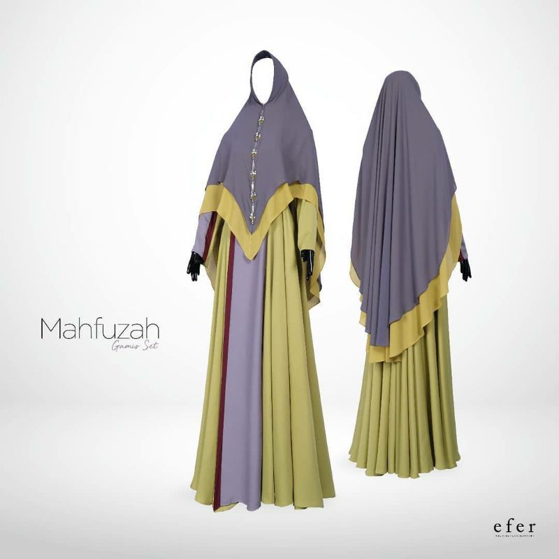 Mahfuzah Gamis Set syari by EFER Premium (Dark Grey)
