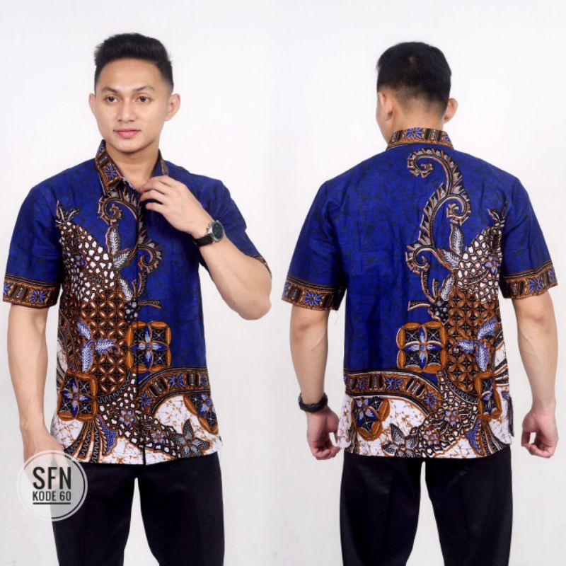 BATIK PRIA LENGAN PENDEK- ATASAN BATIK PRIA MODERN