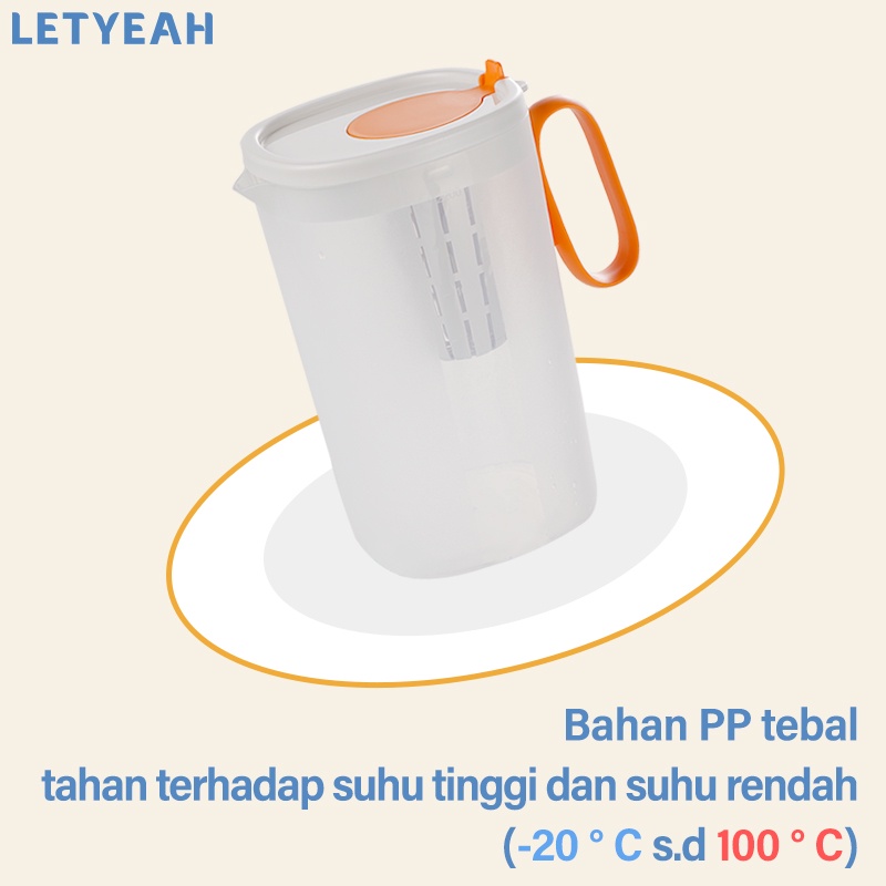 letyeah Teko air set dengan 4 cangkir/water jug 2.2L/ teko jus set 5 in 1 /teko teh dengan saringan BPA free