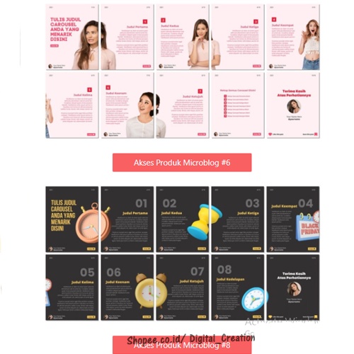 PLR Template Desain Simpel Canva Microblog Instagram | Siap Upload