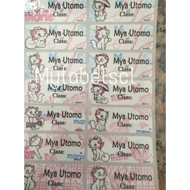 

❂ Label Nama Stiker Waterproof Sticker anti air Marie Cat Kucing SML - M ♔