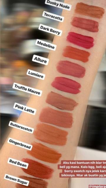 Lipstik lip cream implora no 7, 8, 9, 10, 12