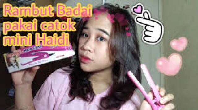 ✿ELYSABETHME✿ Catok mini haidi 2in1 lurus dan curly keriting ceramic awet panas pelurus pengriting rambut