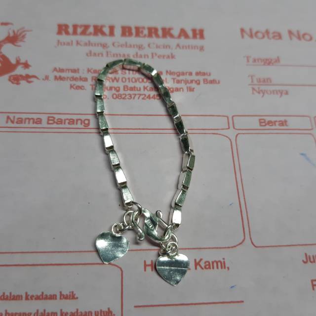 Gelang Padi Perak Asli (untuk anak dan bayi)