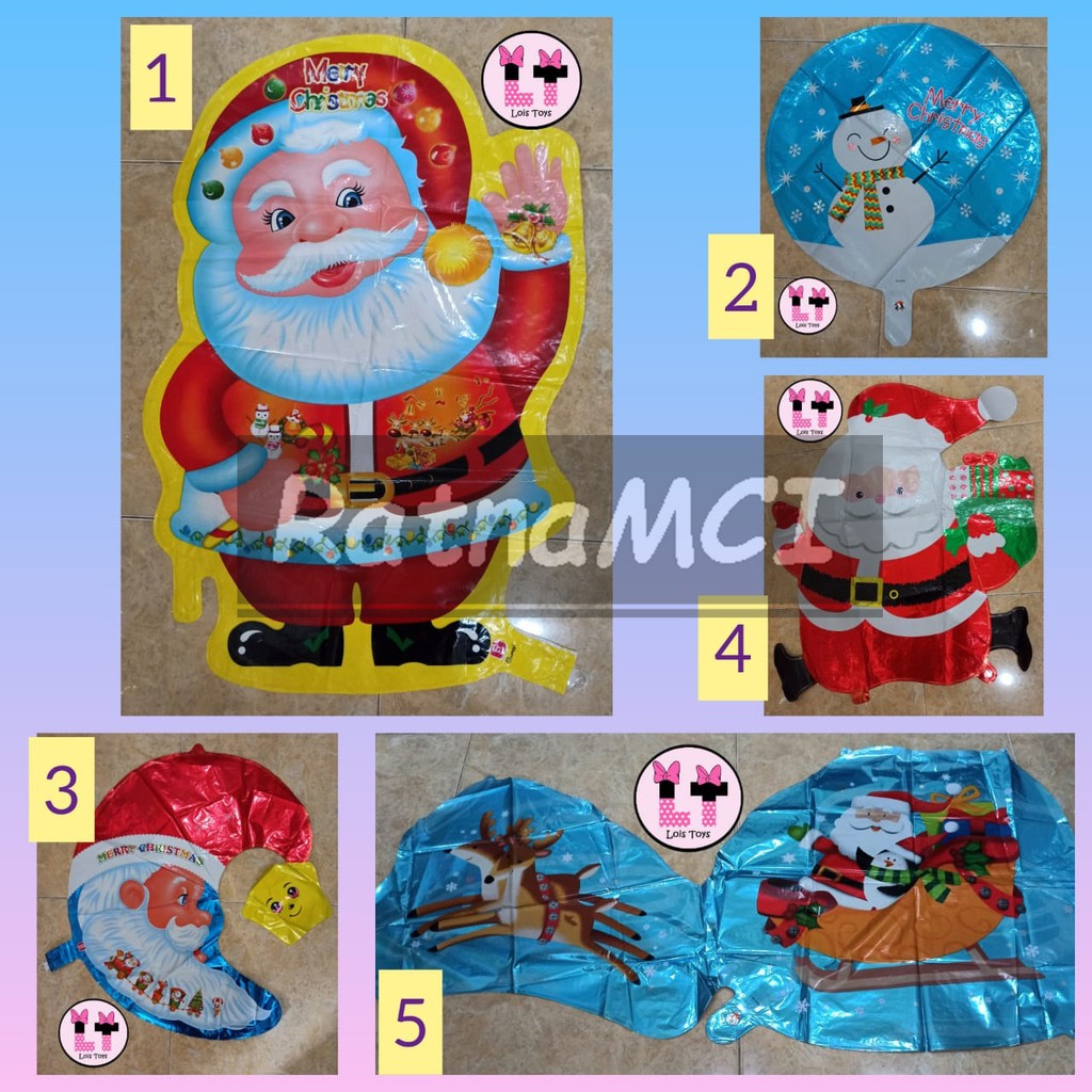 Balon Foil Christmas / santa claus / pohon natal/ snowman besar