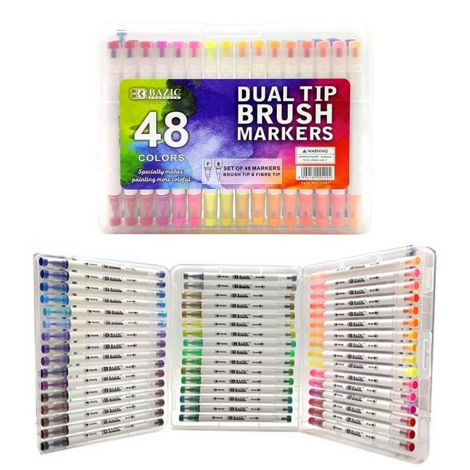 

BAZIC DUAL TIP BRUSH PEN MARKERS 48 WARNA MURAH