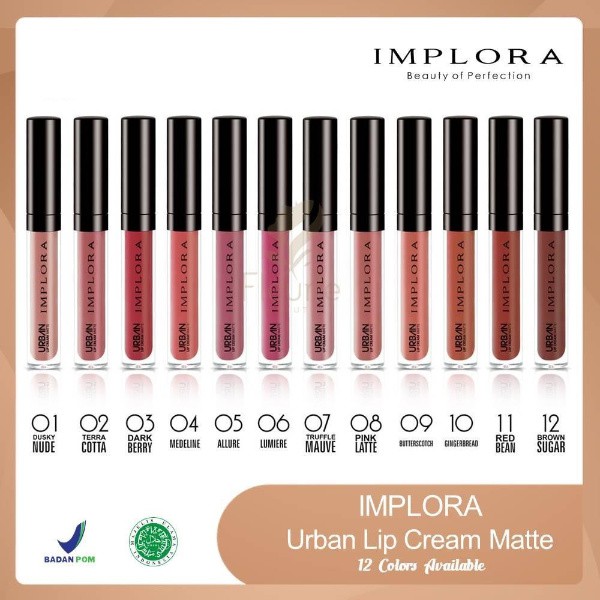 ARJUNA IMPLORA Urban Lip Cream Matte Original BPOM - Lipcream Kosmetik KT5