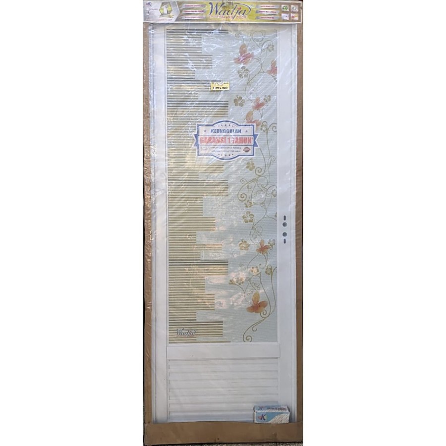 PINTU KAMAR MANDI GALVALUME MERK WADJA 3/4 KACA WARNA PUTIH