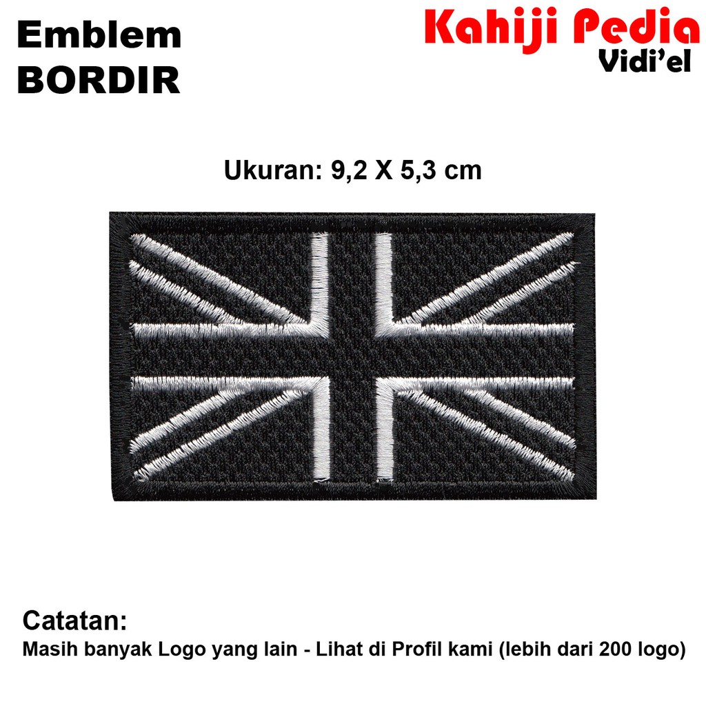 Emblem bordir patch bordir bendera inggris HP