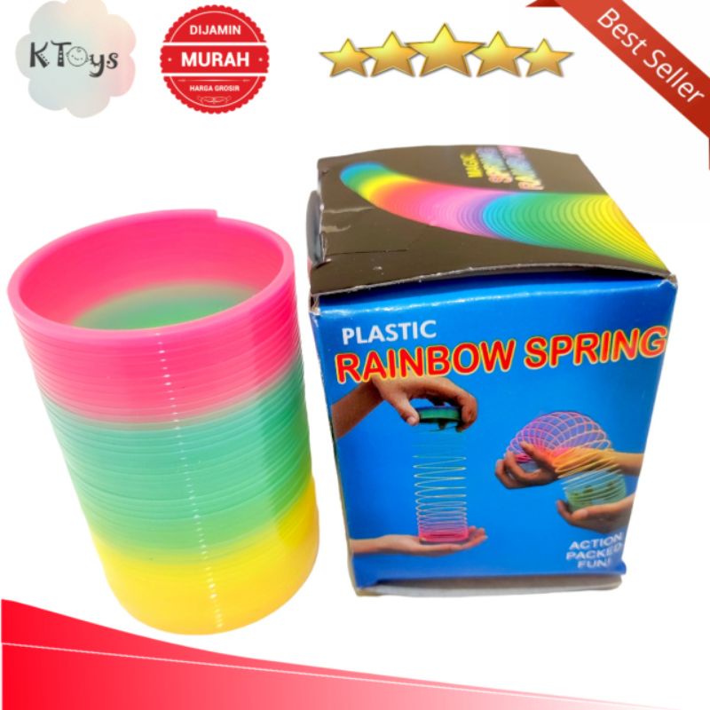 mainan anak slinky rainbow lengkap box mainan anak jadul