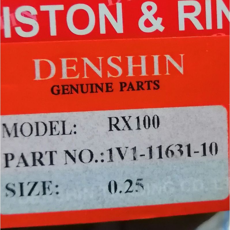 Piston seher kit rx100 rx 100 oversize 25 denshin