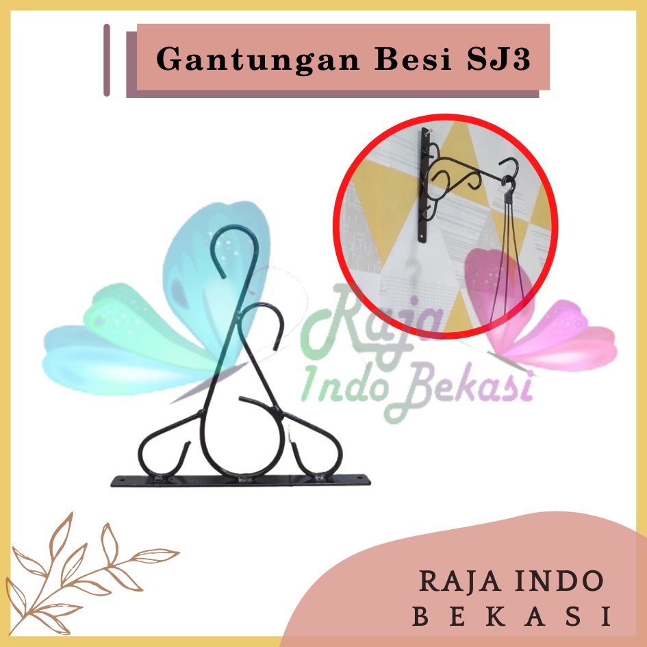 Rajaindobekasi Standing Pot Gantung Besi SJ3 Gantungan Cantol Cantolan Pot Bunga Sangkar Burung Pot Gantung Besi Tanaman Hias Hiasan Dinding Tembok Tanaman Gantung Gantungan Pot Bunga Rak Bunga Dinding Tembok