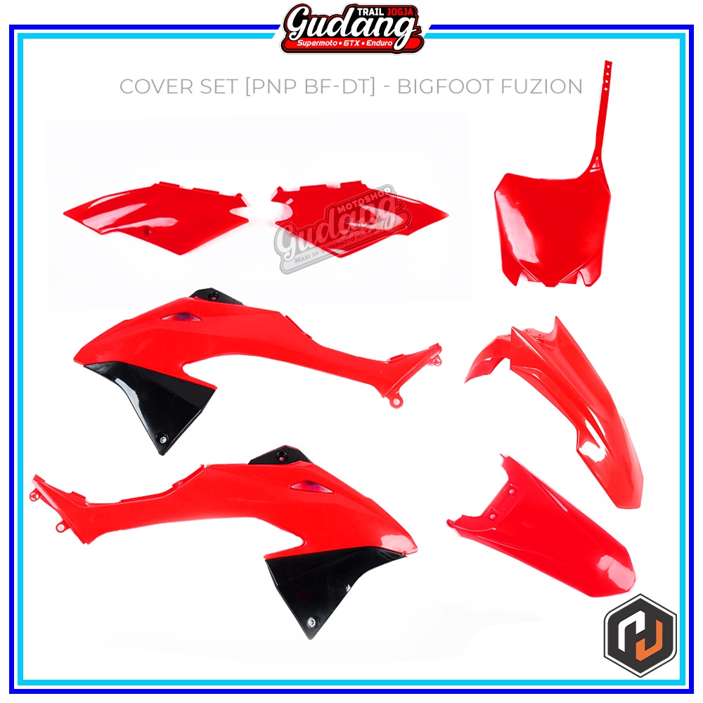 Cover Set Tutup Body Set Trail KLX Bigfoot Dtracker Fuzion HRV Hitam Putih Merah Fluo Yellow