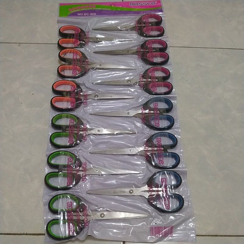 

Gunting Bossco panjang ikut gagang 15,5cm harga tertera per 1 lusin (12pcs)