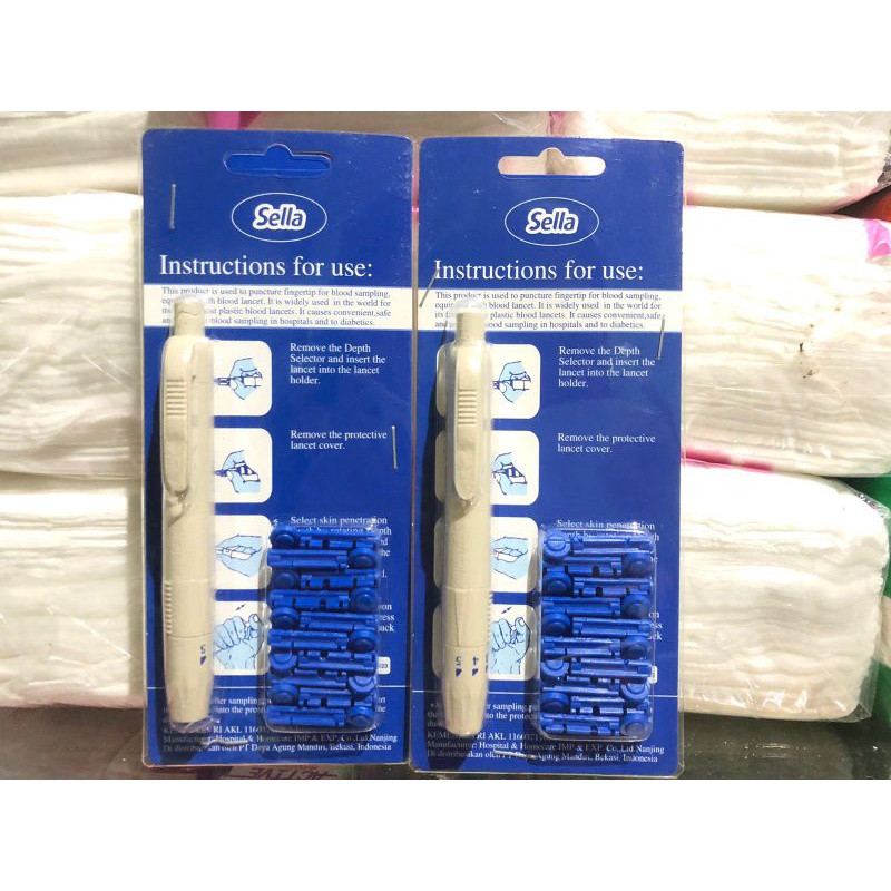 Original Lancet pen Lancet Device Test Alat Ambil Sample Darah Pena Bekam pen Cek easytouch sella