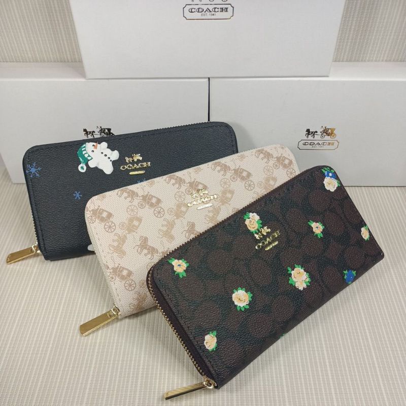 Dompet wanita sleting / zipper signature new print motif