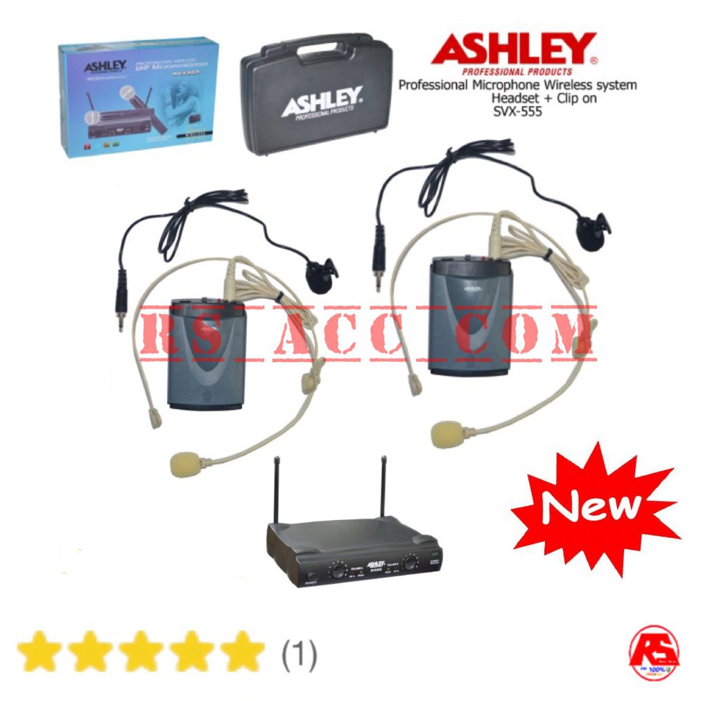 Murah  Mic Wireless Ashley Svx 555 ( 2bh Clip On+2bh Mic Headset)