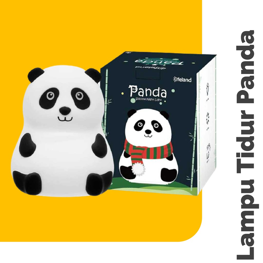 Lampu Tidur Gemoy Karakter Panda LED USB Silicone Rechargeable Lucu dan Unik Premium Silikon