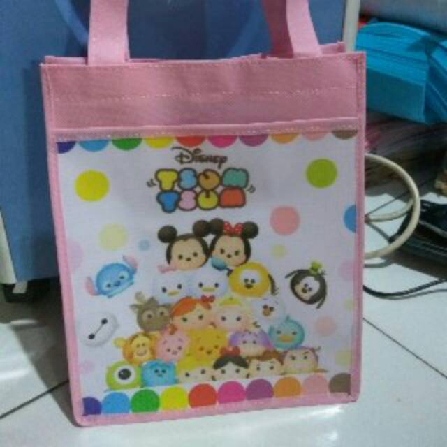 

Tas Tenteng Kantong gambar karakter kartun Tsum Tsum pink, goodie bag ready stock, hotsale | K60
