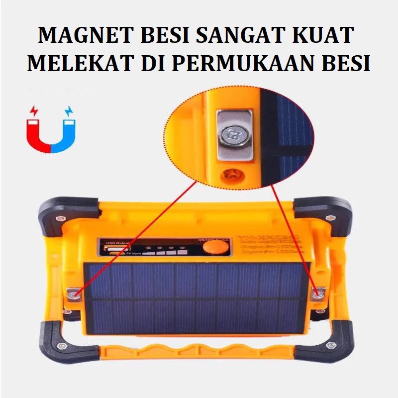 [WS]  LAMPU CAMPING LAMPU SOROT LED SOLAR CELL multifungsi 50w -100w batre dan solar