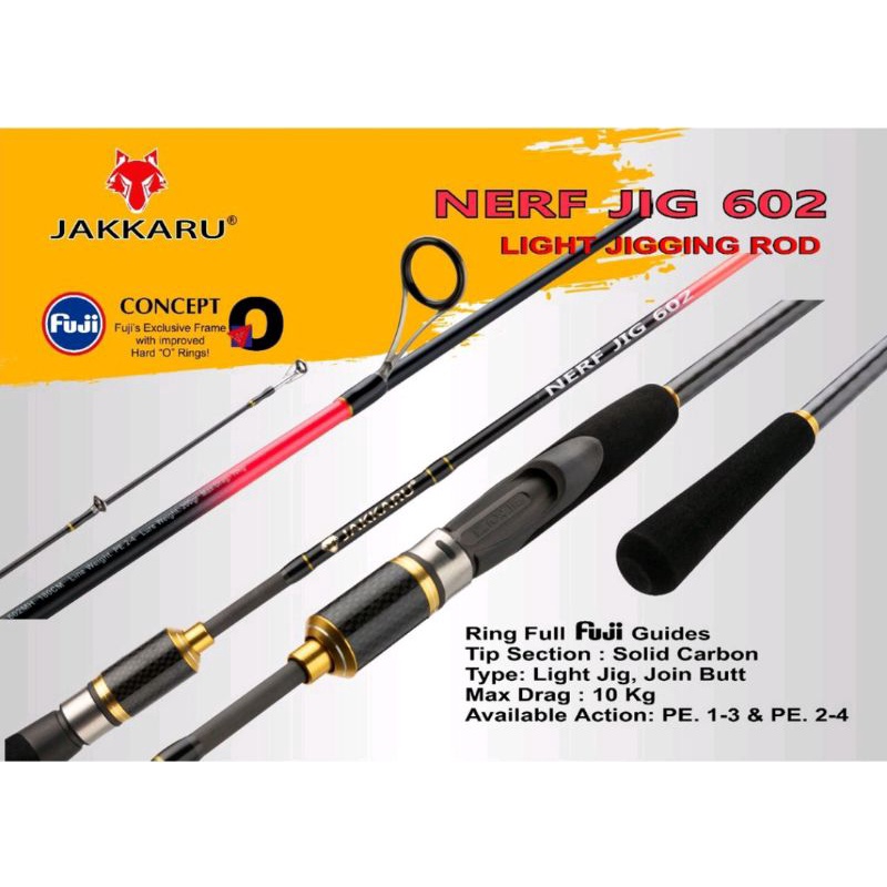 Joran Pancing Jakkaru Nerf Jig | Solid Carbon Ring Full Fuji 602