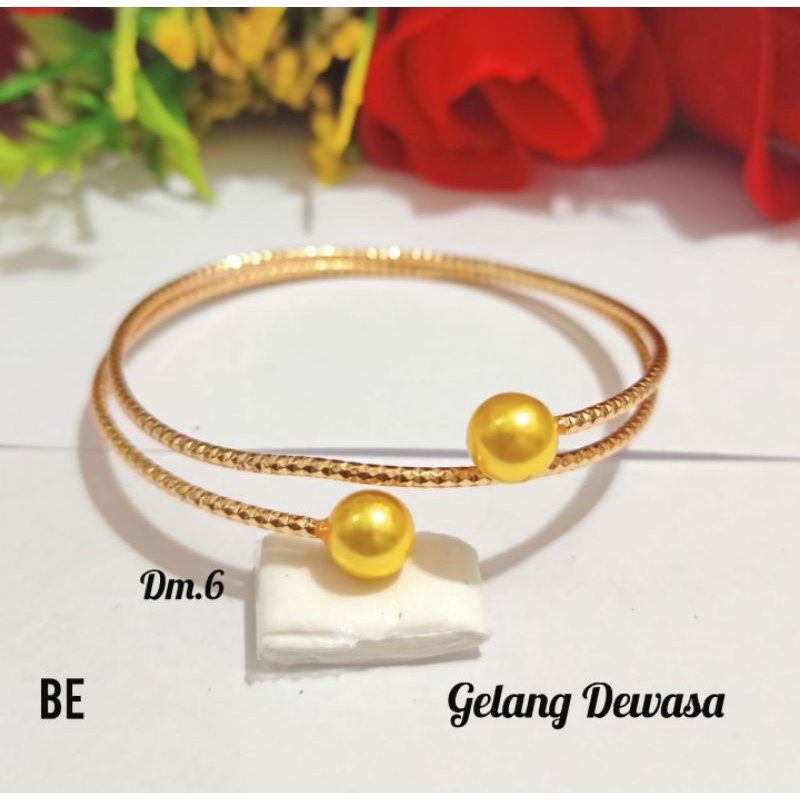 Gelang Dewasa Mutiara Gold dan Silver perhiasan Wanita Varian Motif (COD)