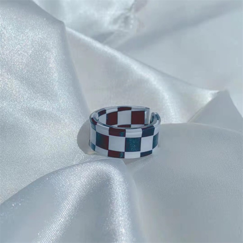 Cincin Model Terbuka Bahan Resin Mesh Warna-Warni Untuk Wanita