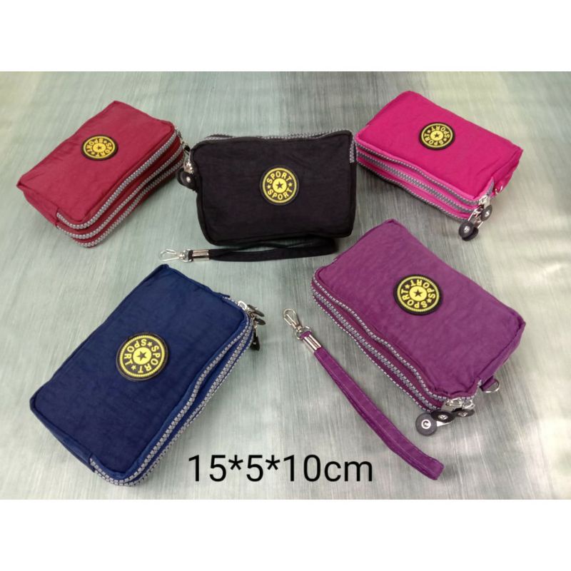 Dompet kipling 3 resleting ukuran 15 x 6 x 11cm dompet import wanita