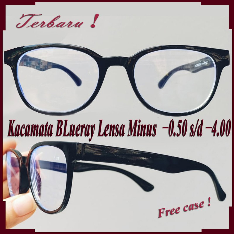 Kacamata Blueray Minus (-) dari -0.50 s/d -4.00 Kacamata Pria Wanita Kacamata Minus Reading Glasess