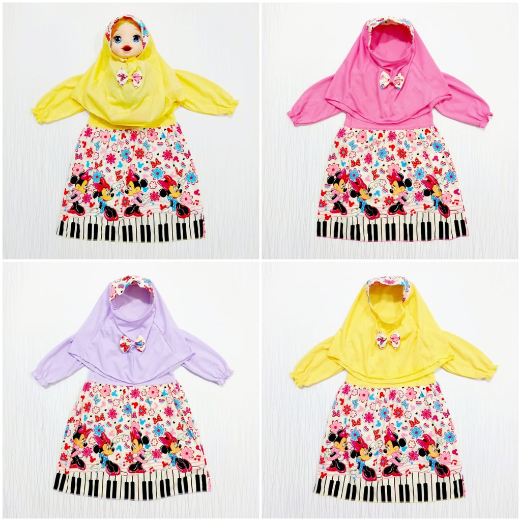 COD  gamis anak perempuan karakter baby alicia dress muslim dan hijab
