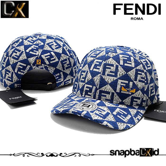 Topi Fendi Biru Putih Premium Import CX