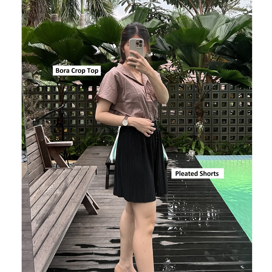 Celana Nagita/Celana pendek lidi plisket/ Pleated Shorts/ Celana hotpants plisket
