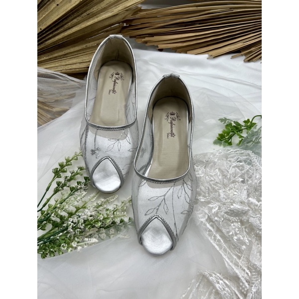 RAFAIZOUTFIT flatshoes wanita silver tanpa hak