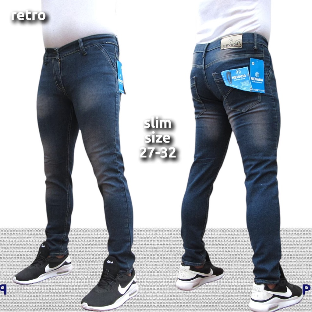 Celana Jeans Pensil Pria Jins Jean Panjang Laki Cowok Dewasa Slimfit Skinny Polos Distro Levis Lepis