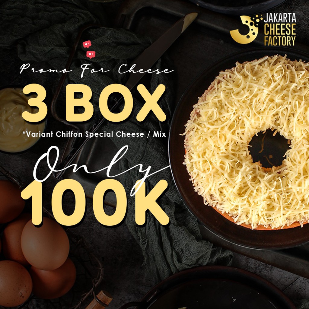 

Paket isi 3 box Chiffon Special Cheese Jakarta Cheese Factory