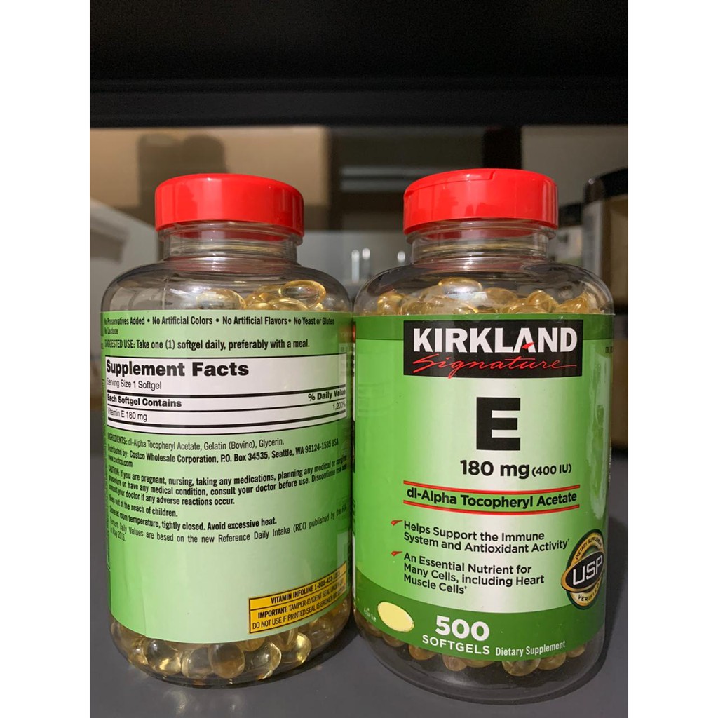 Kirkland Vitamin E 400 IU 100 500 Softgels Kirkland Signature USA ORI