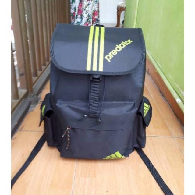 Ransel Sablon Adidas Predator Tas Sekolah Wanita Tas Nilon Hitam Ransel Anti Maling Wanita Ransel Travel Wanita Kasual Tas Punggung Korea Mochilaz