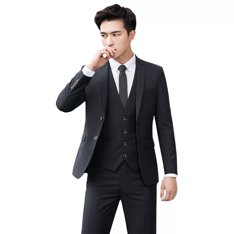 SETELAN JAS FORMAL PRIA SLIMFIT ORIGINAL NIKAYU 5IN1 LENGKAP EXCLUSIVE FULL BLACK LIST PUTIH BAHAN HIGH TWIST PREMIUM